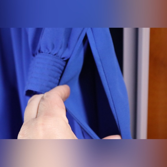 Pure Argenti vintage blue dress with hidden buttons, size 12 - Picture 5 of 12